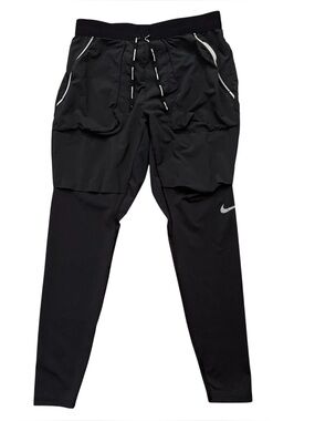 Nike Flex Tech Utility Running Pants Mens Size S Tights Drawstring Black